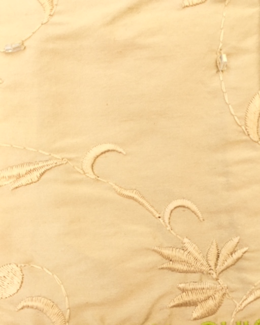 Fudge beaded embroidered silk stock fabric