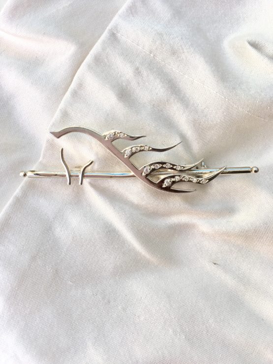 Horse's Head on Cane Stock Pin in solid 925 Sterling Silver