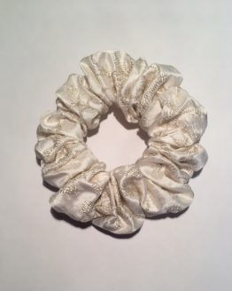 Metallic silk scrunchie