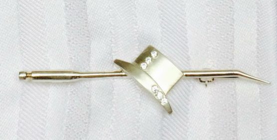 Silver Dressage Hat on a Whip Stock Pin