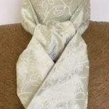 Peppermint embroidered Tulips Silk Stock Self Tie