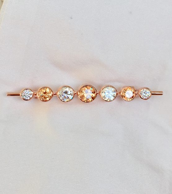 Champagne Graduated Stones Stock Pin in Rose Gold